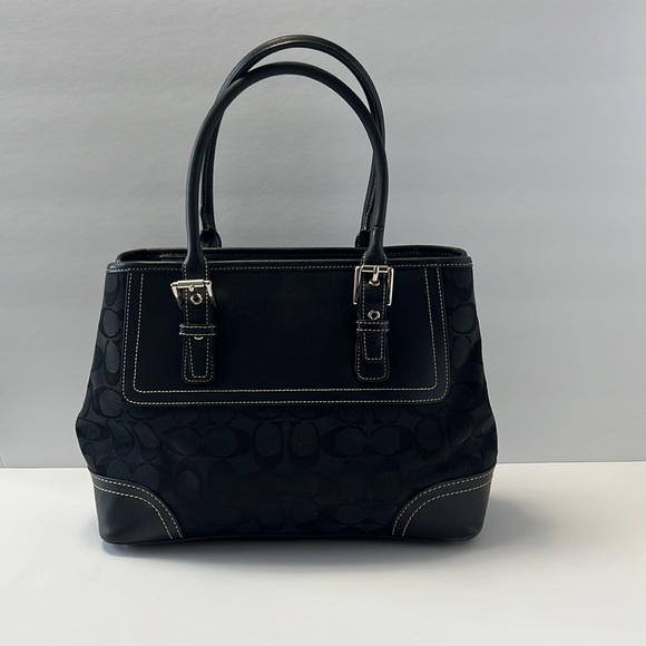 Authentic Coach Black Signature tote F11220 - Picture 2 of 16